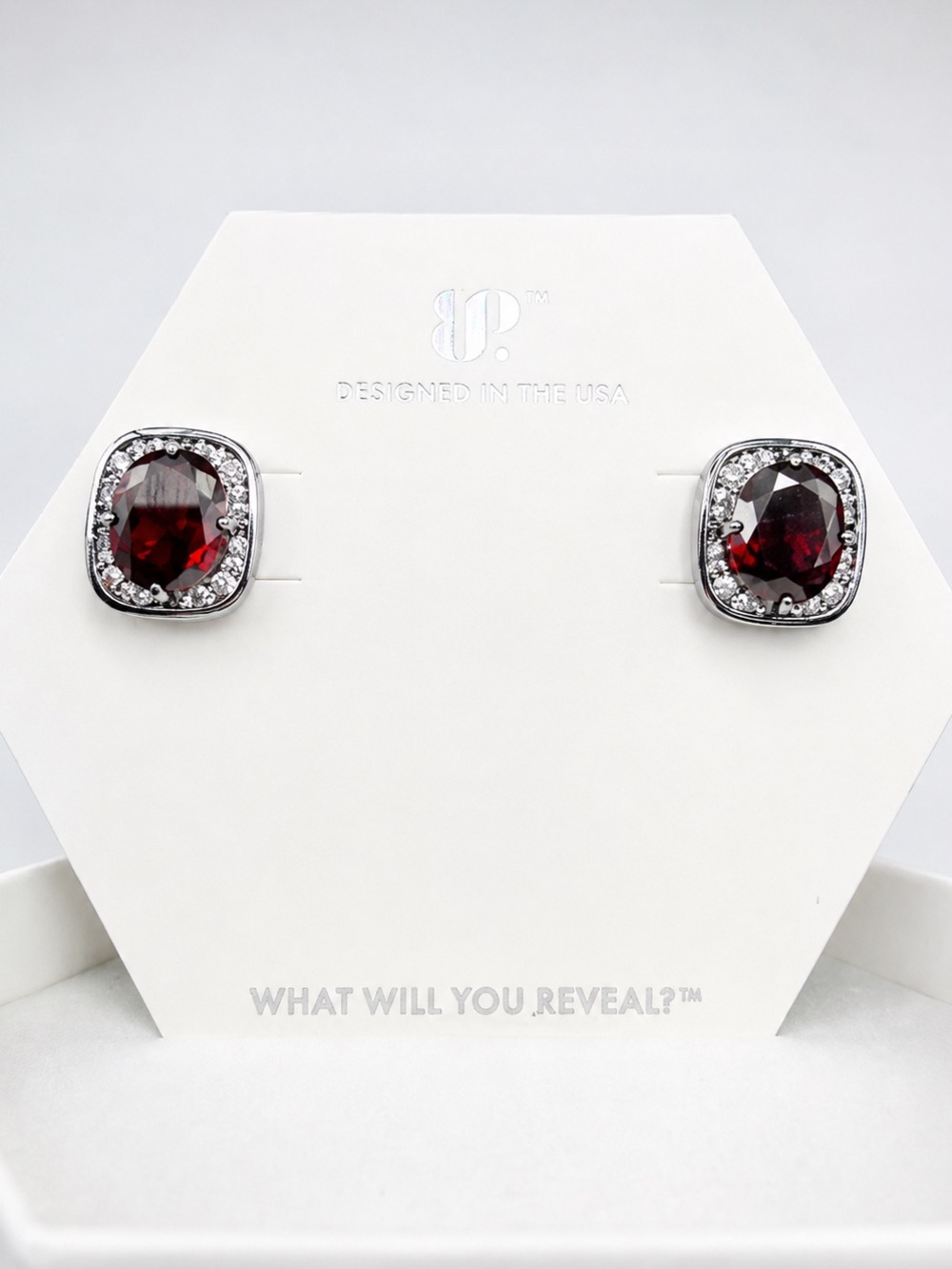 Bomb Party January “Glam is a mood” hematite stud earrings 2026 NWT